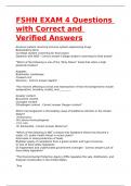 FSHN EXAM 4 Questions with Correct and Verified Answers