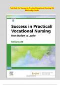 Test Bank for Success in Practical Vocational Nursing 9th Edition by Knecht   
