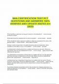 NHA CERTIFICATION TEST PCT QUESTIONS AND ANSWERS 100&percnt; VERIFIED AND UPDATE &vert;RATED A&plus;&vert; &vert;2025&vert;