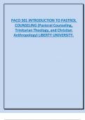 PACO 501 INTRODUCTION TO PASTROL  COUNSELING &lpar;Pastoral Counseling&comma; Trinitarian Theology&comma; and Christian Anthropology&rpar; LIBERTY UNIVERSITY&period;