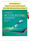 Solution Manual For Managerial Accounting  for Horngren&rsquo;s Accounting&colon; The Managerial Chapters &lpar;13th Edition&rpar; &ndash; Chapters 1&ndash;9 Problem-Solving Guide Aligned with Tracie Miller-Nobles & Brenda Mattison
