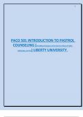 PACO 501 INTRODUCTION TO PASTROL  COUNSELING &lpar;The Biblical Purposes of the Church&colon; A Place of Faith&comma; Fellowship&comma; and Fire&rpar; LIBERTY UNIVERSITY
