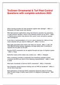 TruGreen Ornamental & Turf Pest Control Questions with complete solutions 2025&period;