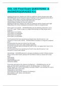 COL 103 Final Exam QUESTIONS  & ANSWERS&lpar;GRADED A&plus;&rpar;