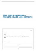 PPCP EXAM 1 QUESTIONS & ANSWERS SOLVED 100&percnt; CORRECT&excl;&excl;