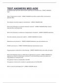 TEST ANSWERS MED AIDE 