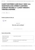 CLIENT CENTERED CARE EXAM 1 2025 &vert; ALL QUESTIONS AND CORRECT ANSWERS &vert; ALREADY GRADED A&plus; &vert; LATEST VERSION &vert; VERIFIED ANSWERS