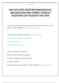 AHA ACLS POST QUESTION BANK EXAM ALL 380 QUESTIONS AND CORRECT DETAILED SOLUTIONS JUST RELEASED THIS YEAR 