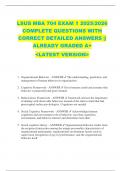 LSUS MBA 704 EXAM 1 2025&sol;2026  COMPLETE QUESTIONS WITH  CORRECT DETAILED ANSWERS &vert;&vert;  ALREADY GRADED A&plus;  <LATEST VERSION> 