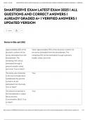 SMARTSERVE EXAM LATEST EXAM 2025 &vert; ALL QUESTIONS AND CORRECT ANSWERS &vert; ALREADY GRADED A&plus; &vert; VERIFIED ANSWERS &vert; UPDATED VERSION