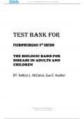 TEST BANK FORPATHOPHYSIOLOGY 8TH EDITION THE BIOLOGIC BASIS FOR DISEASE IN ADULTS AND CHILDREN BY Kathryn L&period; McCance&comma; Sue E&period; Huether