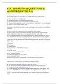 COL 103 Mid Term QUESTIONS & ANSWERS&lpar;RATED A&plus;&rpar;