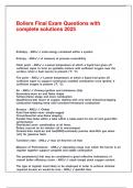Boilers Final Exam Questions with complete solutions 2025&period;