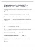 Physical Education&colon; Volleyball Test Questions And Solved Answers&period;