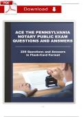 Pennsylvania Notary Public Exam Study Guide with 225 Practice Questions with Detailed Answers &lpar;2025 &sol; 2026&rpar; 100&percnt; Verified