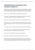 Volleyball Exam 2 Questions And Answers Graded A&plus;&period;