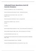 Volleyball Exam Questions And All Correct Answers&period;