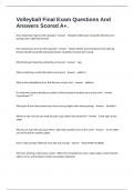 Volleyball Final Exam Questions And Answers Scored A&plus;&period;