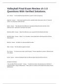 Volleyball Final Exam Review ch 1-3 Questions With Verified Solutions&period;