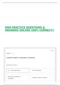 KMA PRACTICE QUESTIONS & ANSWERS SOLVED 100&percnt; CORRECT&excl;&excl;