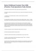 Early Childhood Content Test &num;206 &lpar;Practice Test&rpar; Questions Fully Solved&period;