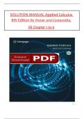 Solution Manual - Applied Calculus 8th Edition by Waner and Costenoble&comma; All 1-9 Chapters Covered &comma;Latest Edition