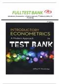 Test Bank for Introductory Econometrics&colon; A Modern Approach&comma; 7th Edition by Jeffrey M&period; Wooldridge &vert; 9781337558860 &vert; All 19  Chapters Covered&comma; Verified LATEST Edition