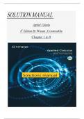 Solutions for Applied Calculus&comma; 8th Edition Waner&comma; All Chapters 1-9 &vert; Complete Guide A&plus;