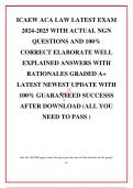 ICAEW ACA LAW LATEST EXAM 2024-2025 WITH ACTUAL NGN QUESTIONS AND 100&percnt; CORRECT ELABORATE WELL EXPLAINED ANSWERS WITH RATIONALES GRADED A&plus; LATEST NEWEST UPDATE WITH 100&percnt; GUARANTEED SUCCESSS AFTER DOWNLOAD &lpar;ALL YOU NEED TO PASS &rpar;