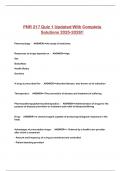 PNR 217 Quiz 1 Updated With Complete Solutions 2025-2026&excl;&excl;