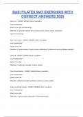 BASI PILATES MAT EXERCISES WITH CORRECT ANSWERS 2025