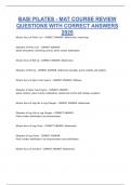 BASI PILATES - MAT COURSE REVIEW QUESTIONS WITH CORRECT ANSWERS 2025