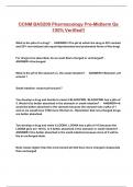 CCNM BAS209 Pharmacology Pre-Midterm Qs 100&percnt; Verified&excl;&excl;