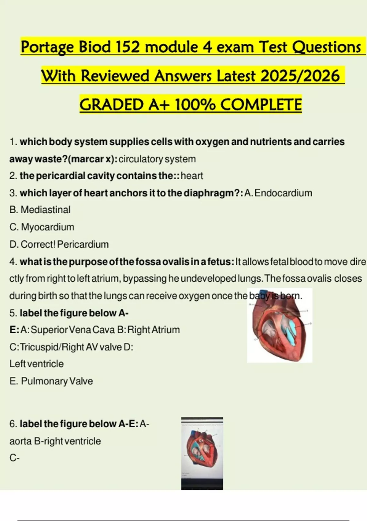 Portage Biod 152 module 4 exam Test Questions With Reviewed Answers ...