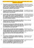 NCLEX MUSCULOSKELETAL TEST QUESTIONS WITH 100&percnt; VERIFED ANSWERS