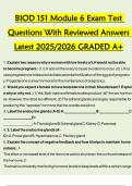 BIOD 151 Module 6 Exam Test  Questions With Reviewed Answers  Latest 2025&sol;2026 GRADED A&plus;