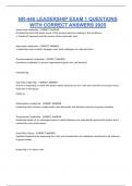 NR-446 LEADERSHIP EXAM 1 QUESTIONS WITH CORRECT ANSWERS 2025