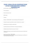 EXAM 1 NR446&comma; NR 446 LEADERSHIP EXAM 1 STUDY QUESTIONS WITH CORRECT ANSWERS 2025