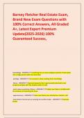  Barney Fletcher Real Estate Exam&comma; Brand New Exam Questions with 100&percnt; Correct Answers&comma; All Graded A&plus;&comma; Latest Expert Premium Update&lpar;2025-2026&rpar; 100&percnt; Guaranteed Success&comma;
