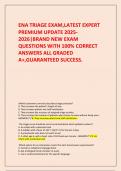  ENA TRIAGE EXAM&comma;LATEST EXPERT PREMIUM UPDATE 2025-2026&vert;BRAND NEW EXAM QUESTIONS WITH 100&percnt; CORRECT ANSWERS ALL GRADED A&plus;&comma;GUARANTEED SUCCESS&period;