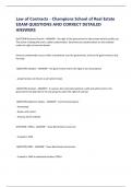 Law of Contracts - Champions School of Real Estate EXAM QUESTIONS AND CORRECT DETAILED ANSWERS