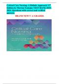 Critical Care Nursing- A Holistic Approach 11th    Edition by Morton Fontaine TEST BANK 2025-2026&period; Questions with correct and verified answers&period; BRAND NEW&excl;&excl;&excl; A&plus;GRADED&period;