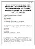 KYBOD JURISPRUDENCE EXAM 2025&vert;  BRAND NEW ACTUAL EXAM WITH 100&percnt;  VERIFIED QUESTIONS AND CORRECT  SOLUTIONS&vert; GUARANTEED VALUE PACK&vert;  ACE YOUR GRADES&period;