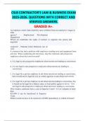 CSLB CONTRACTOR'S LAW & BUSINESS EXAM 2025-2026&period; QUESTIONS WITH CORRECT AND VERIFIED ANSWERS&period; GRADED A&plus;&period;