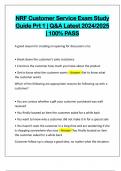 NRF Customer Service Exam Study Guide Prt 1 &vert; Q&A Latest 2024&sol;2025 &vert; 100&percnt; PASS