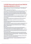 VATI RN Maternal Newborn Exam 3 2025&sol;26 Questions and answers Newest