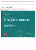 Test Bank For Essentials of Negotiation&comma; 7th Edition by Roy Lewicki and Bruce Barry isbn-978-1260399455 All Chapters 1-12 LATEST Verified Edition Guaranteed Pass