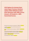  IVCA Options for Animals Exam Latest Expert Premium Solutions Update &lpar;2025-2026&rpar;&vert;Brand New Exam Questions with 100&percnt; Correct Answers&comma; All Graded A&plus;&comma; 100&percnt; Guaranteed Success&period;