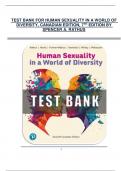 TEST BANK FOR HUMAN SEXUALITY IN A WORLD OF  DIVERSITY&comma; CANADIAN EDITION&comma; 7TH EDITION BY  SPENCER A&period; RATHUS