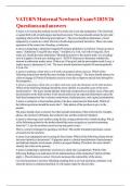 VATI RN Maternal Newborn Exam 5 2025&sol;26 Questions and answers  